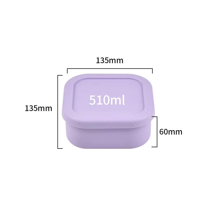 New Sealed Silicone Lunch Box Outdoor Microwave Oven Summer Silicone Food Storage&Keeping Fresh Children'S Snack Portable Bento