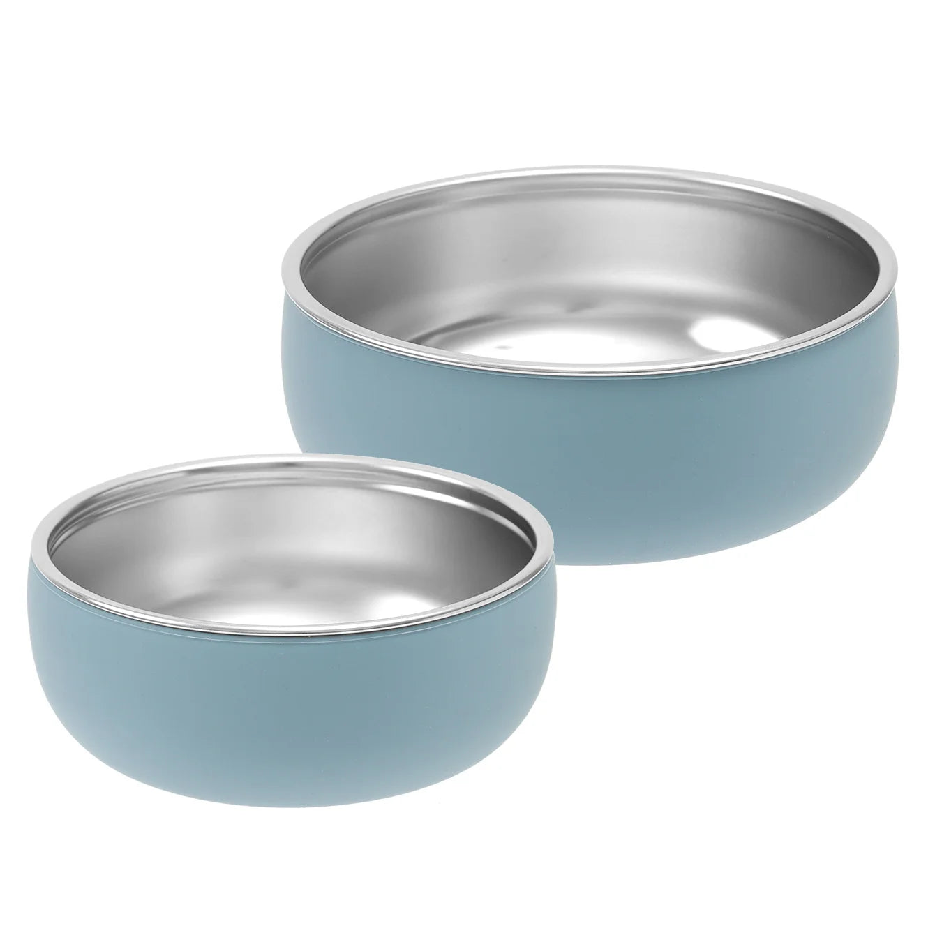 Color Kids 2PCS Stainless Steel Bowl Tableware Set For Baby Feeding Detachable Silicone Food Dish Plate BPA Free Kids Dinnerware