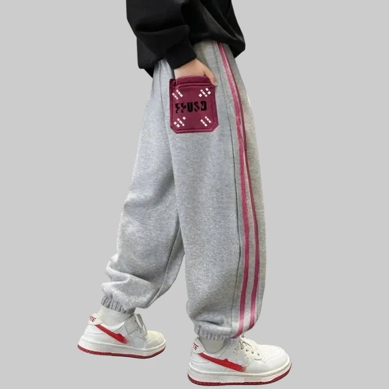 Graue Baumwoll-Jogginghose für Jungen – Freizeithose für draußen (10–14 Jahre)