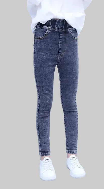Blugi drepți pentru fete - Pantaloni creion la modă pentru copii (5-14 ani)