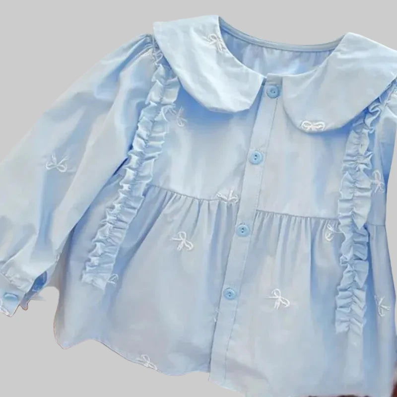 Peachy Beat Girls' Cotton Blouse - Casual Woolen, Ages 3-12 - Kidnor