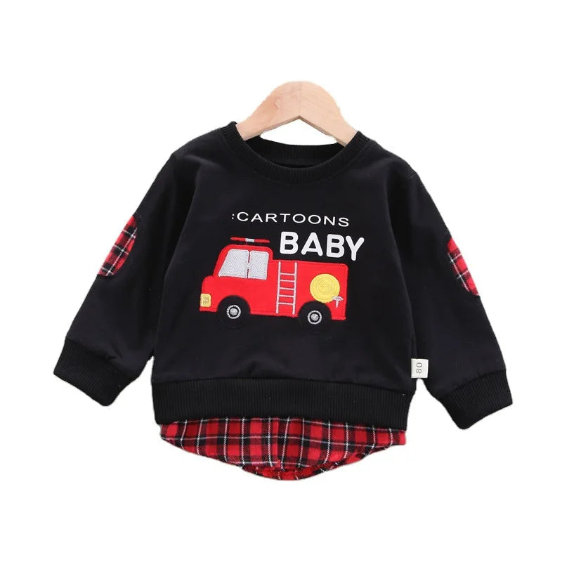 Kids' Cartoon Long Sleeve T-Shirt - Unisex Autumn Casual Top
