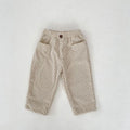 Kids Dot Print Corduroy Pants - Loose Fit Casual Trousers