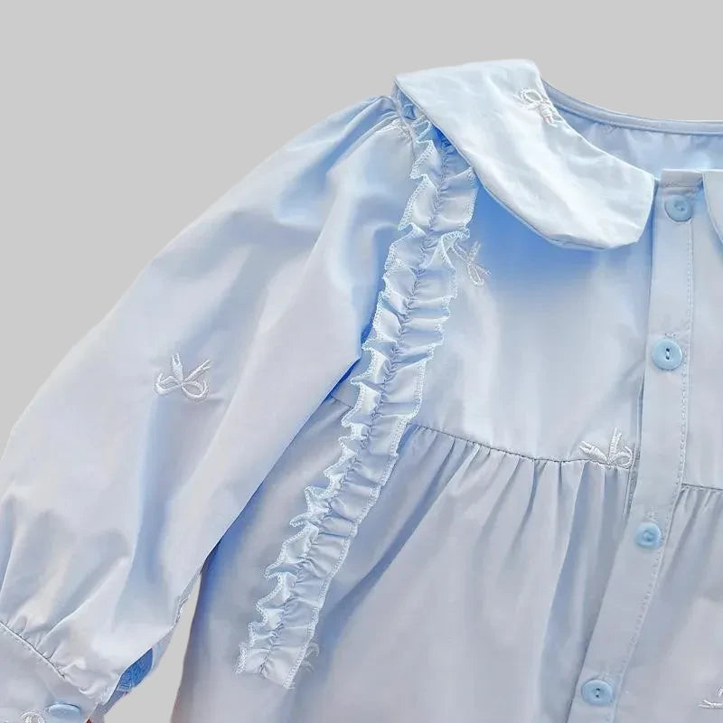 Peachy Beat Girls' Cotton Blouse - Casual Woolen, Ages 3-12 - Kidnor