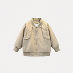 Solid Color Baseball Zipper Jacket - Kidnor