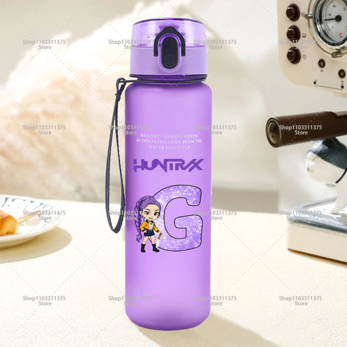 650ml Move K-Pop Demon Hunters Water Bottle Cute Letter A-Z Printed