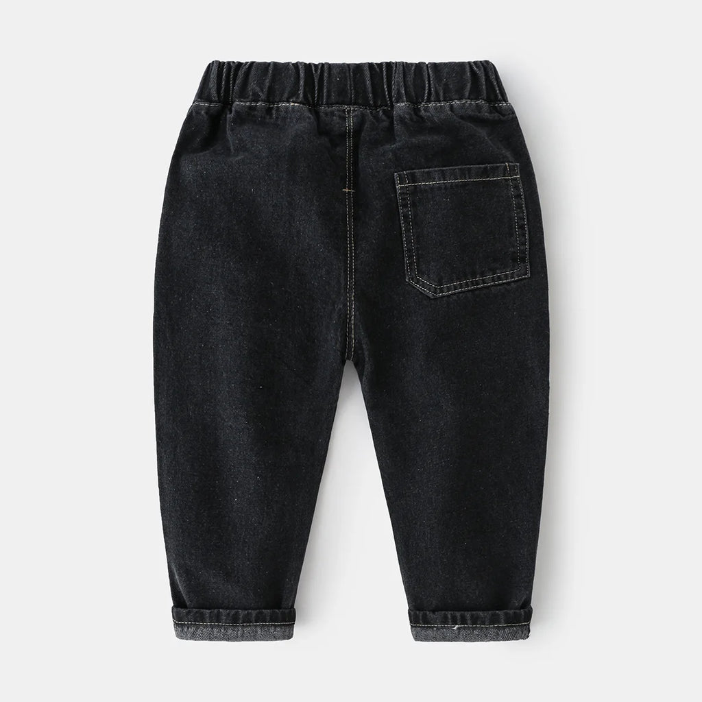Casual Style Straight Leg Monochrome Mid Waist Childrens Pants - Kidnor