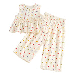 Girls' Polka Dot Blouse & Pants Set - 2-Piece Summer Outfit Ages 4-6