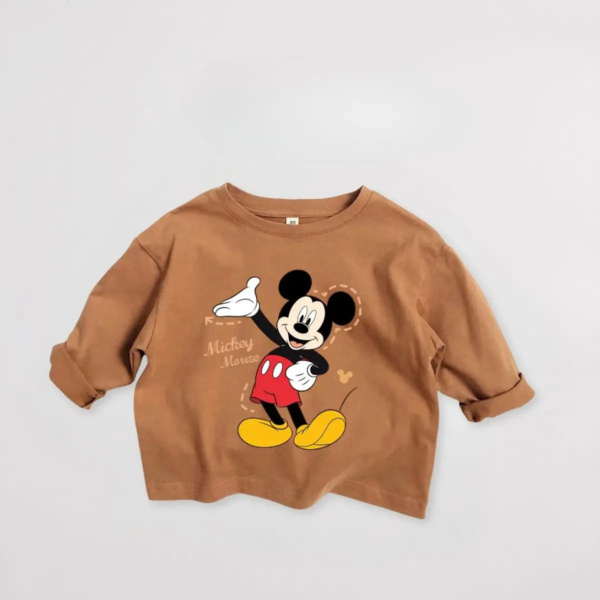 Kids' Mickey Cartoon Long Sleeve Shirt - Disney Character Tee Ages 1-3