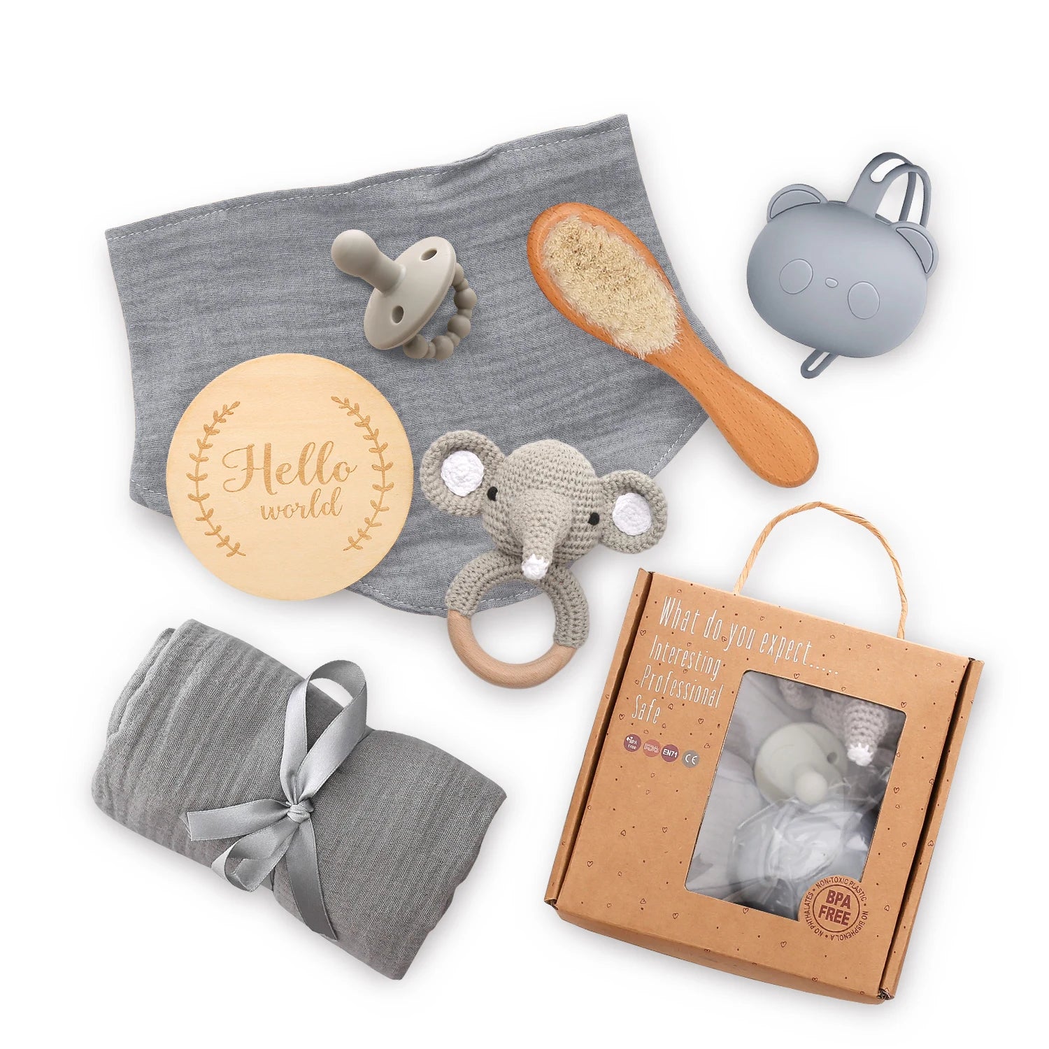 Adorable Pink Baby Gift Set-Including Teethers,Towels&Crochet Toys for Newborns,Perfect for Baby Showers Photography Accessories