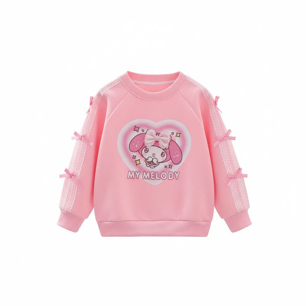 Sanrio Girls Hoodie - Kuromi Cinnamoroll My Melody Kawaii Pullover Sweatshirt