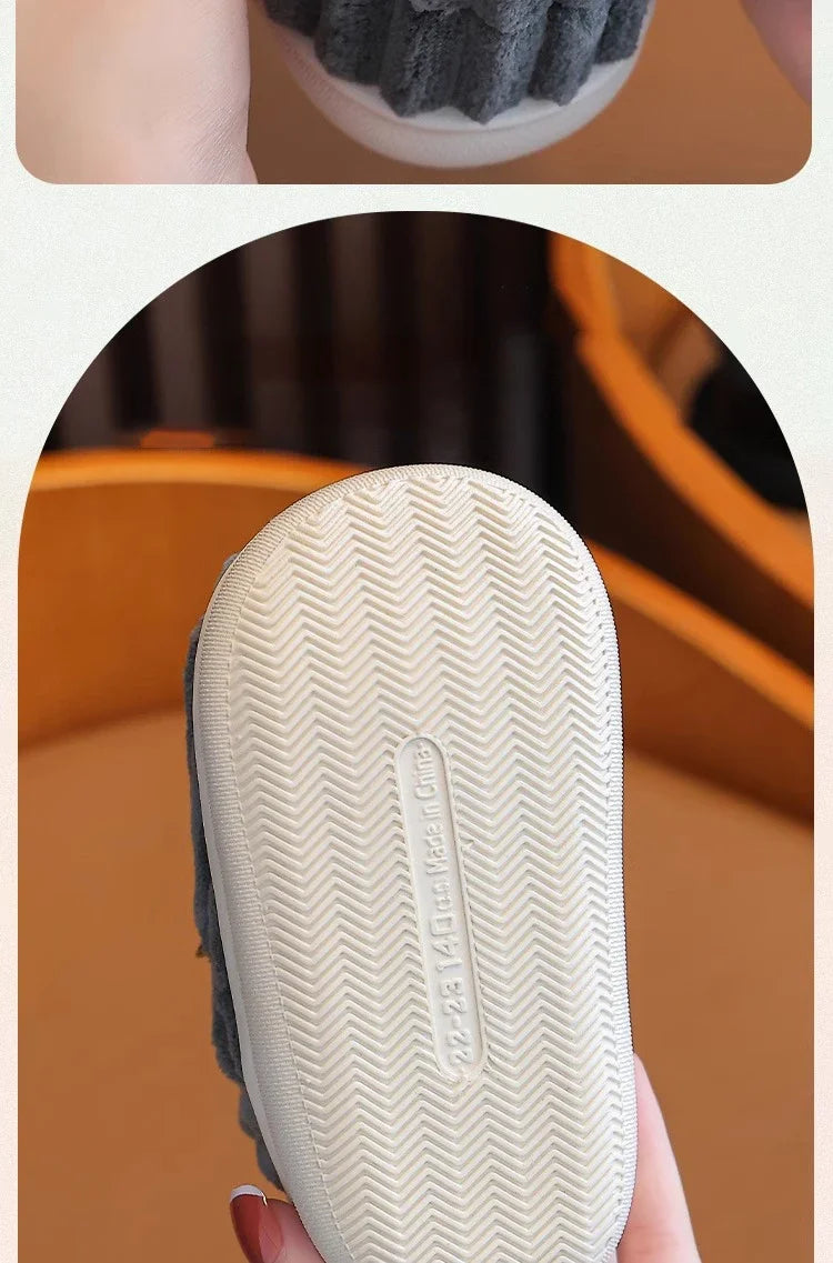 Cotton Shoes Children's Cotton Slippers Winter Warm Bag Home Parent-child Thick Soled Baby