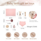 Adorable Pink Baby Gift Set-Including Teethers,Towels&Crochet Toys for Newborns,Perfect for Baby Showers Photography Accessories