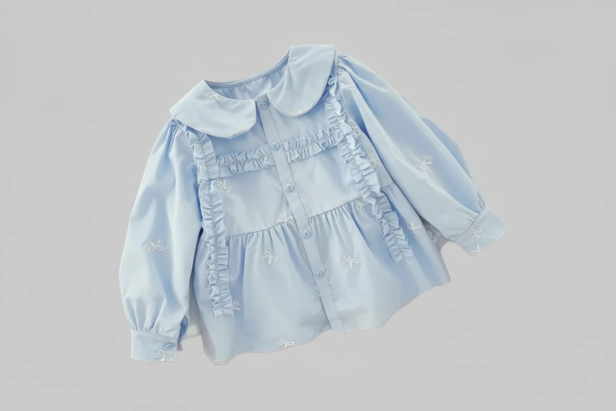 Peachy Beat Girls' Cotton Blouse - Casual Woolen, Ages 3-12 - Kidnor
