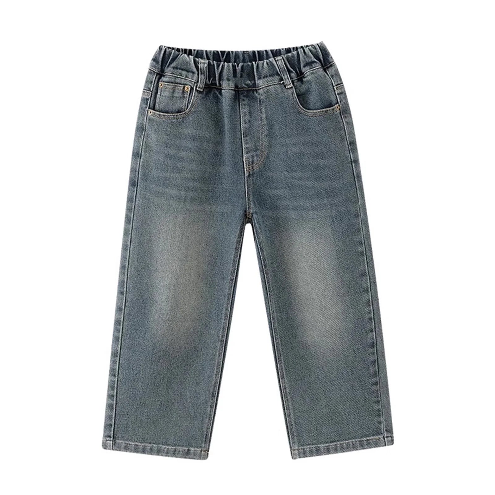 Kinder-Jeans mit weitem Bein – gerade geschnittene Hose mit elastischem Bund (3–16 Jahre)