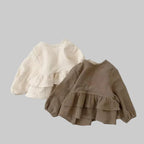 Ruffled Long-Sleeve Cotton Blouse - Kidnor