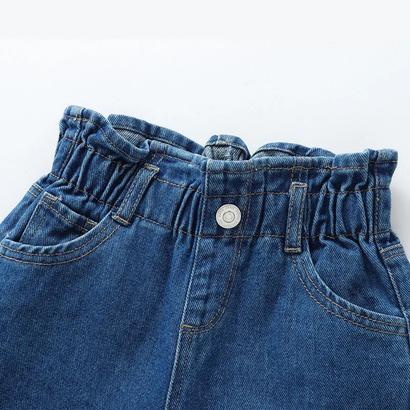 Denim Elastic Waist Jeans - Kidnor