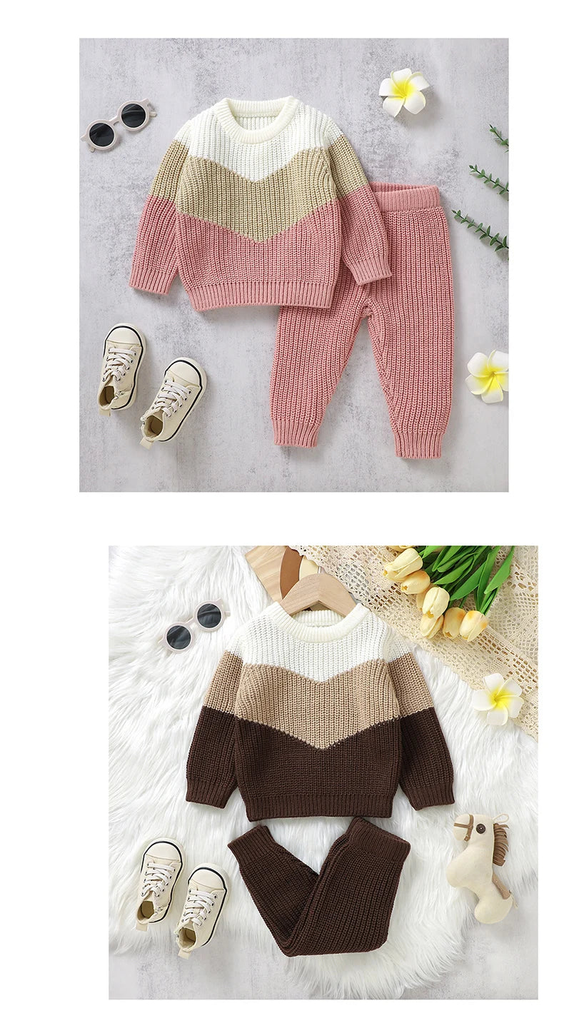 Baby Clothes Set Knit Newborn Girl Boy Long Sleeve