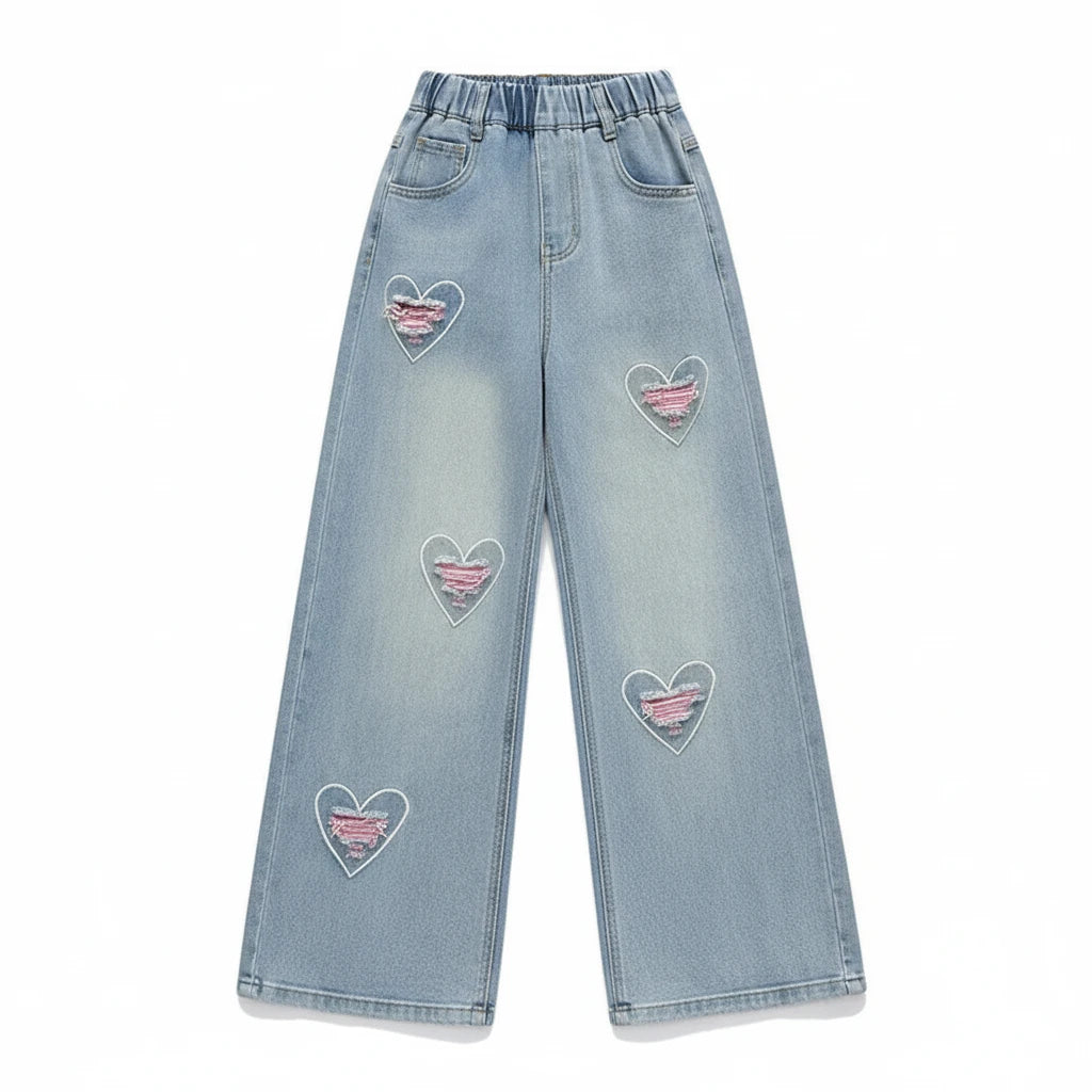 Girls Straight Denim Pants - Kidnor