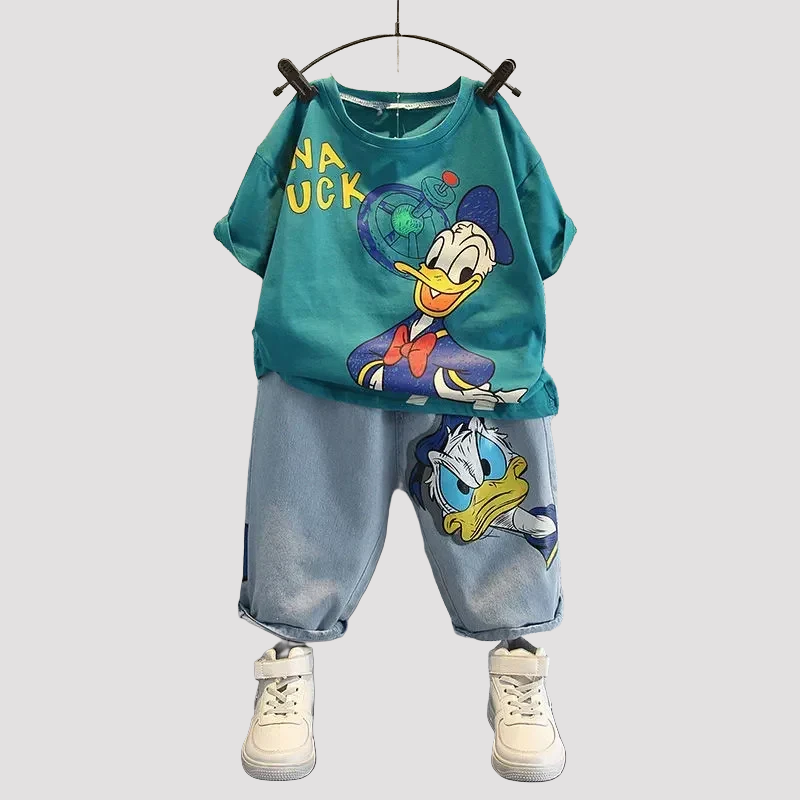 Donald Duck T-Shirt and Denim Shorts Set - Kidnor