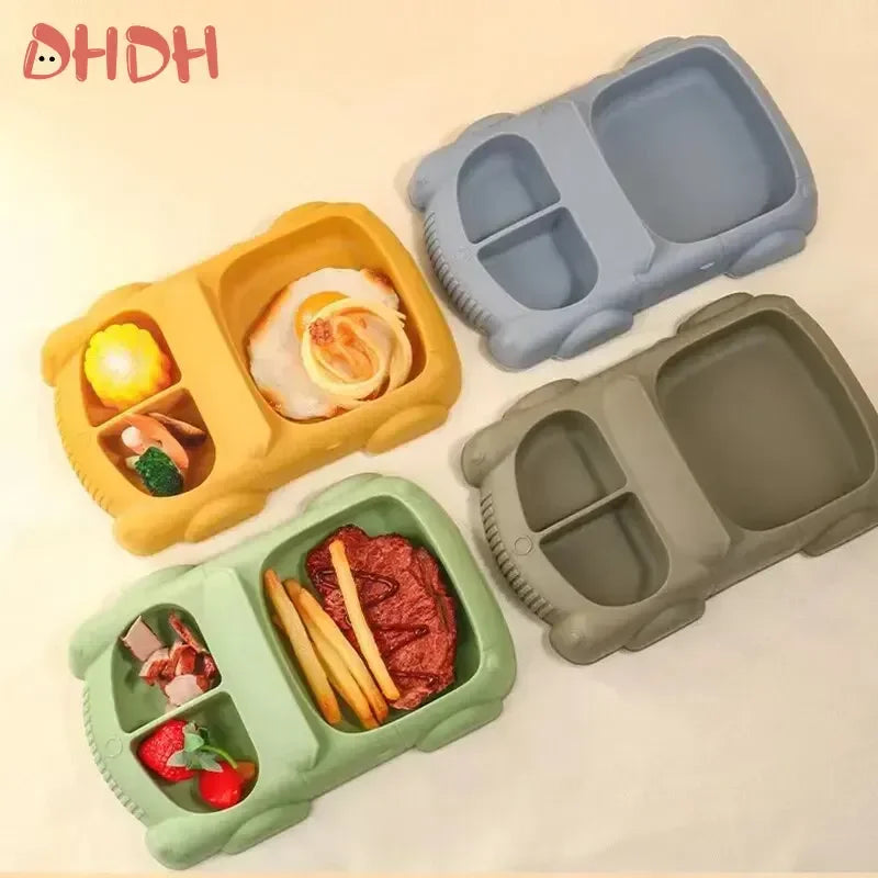 6-8-Pcs Baby Silicone Tableware Set Food-Grade Suction Bowl Plate for Toddler Feeding, Non-Toxic Complementary Food Training Kit