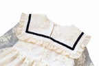 Girls' Sailor Collar Princess Dress - Chiffon Bow Party Dress Ages 4-6