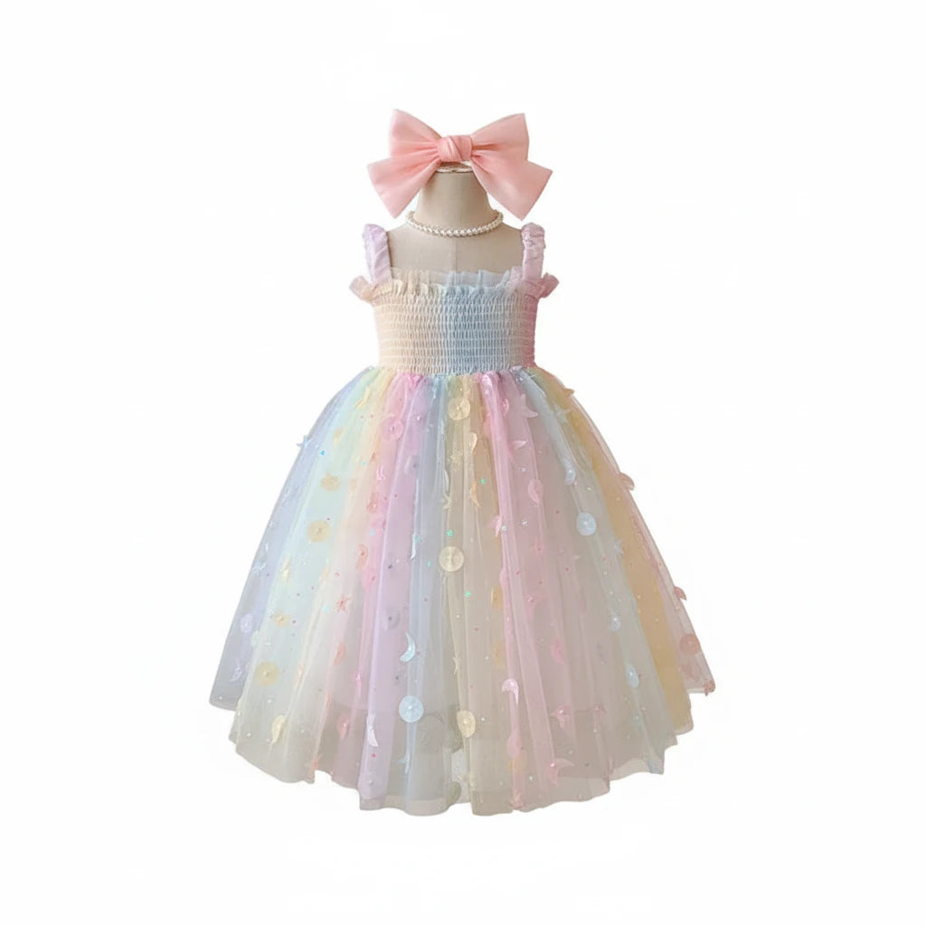 Girls Butterfly Rainbow Tank Princess Dress - Kidnor