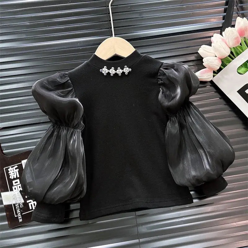 Girls’ Long-Sleeve Fashion Top – Autumn Cotton Shirt