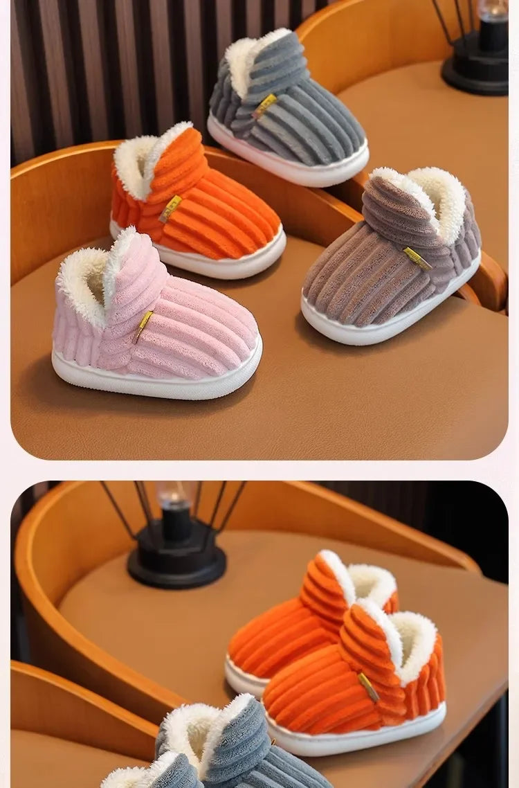 Cotton Shoes Children's Cotton Slippers Winter Warm Bag Home Parent-child Thick Soled Baby