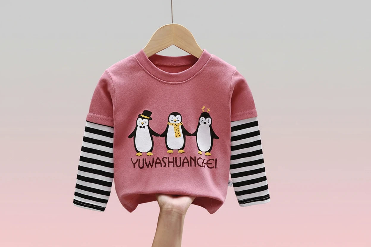 Kids Boys Sweatshirt Fake Two Piece Cotton