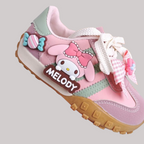 Girls Melody Cartoon Shoes - Pink Bow Sneakers 26-37 - Kidnor