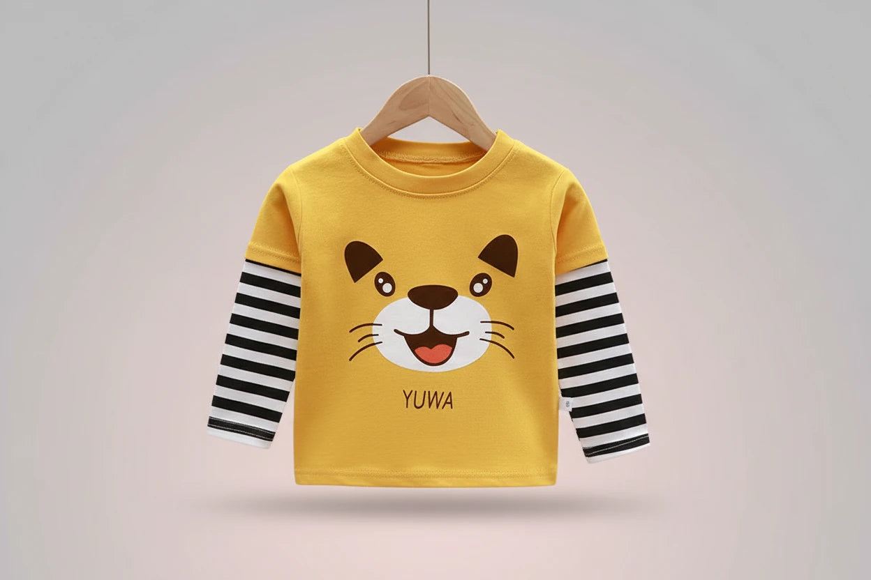 Kids Boys Sweatshirt Fake Two Piece Cotton