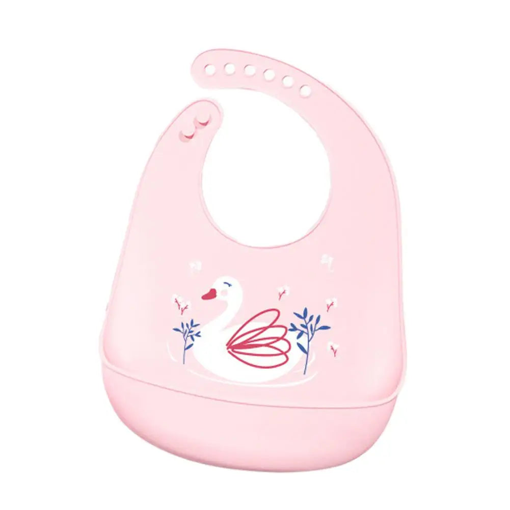 Waterproof Baby Bibs Baby Stuff Cute Cartoon Animal Printed Kids Bib Girl Boy Adjustable Soft Silicone Bib Baby Feeding Stuff