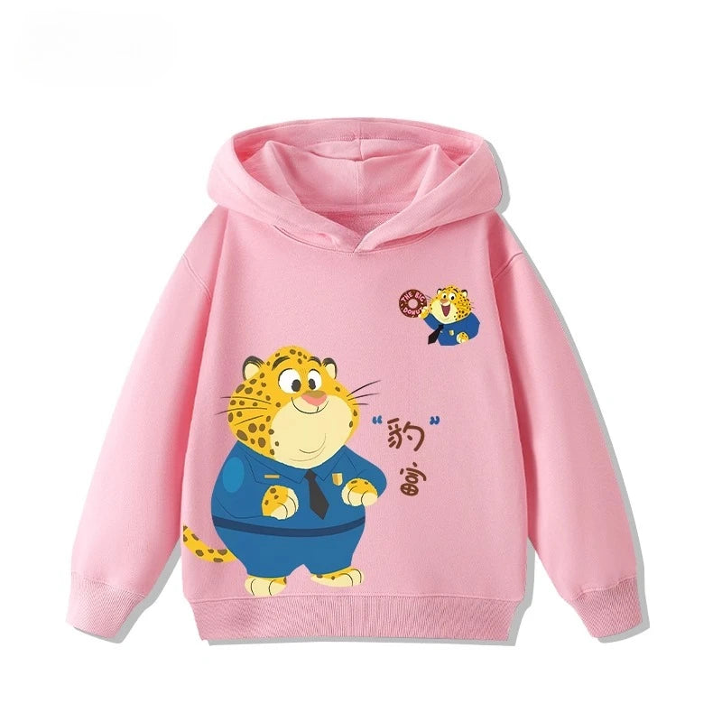 Kids' Zootopia Character Hoodie - Judy & Nick Cartoon Pullover Ages 1-12