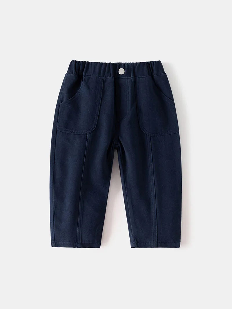 Solid Color Casual Trousers - Kidnor