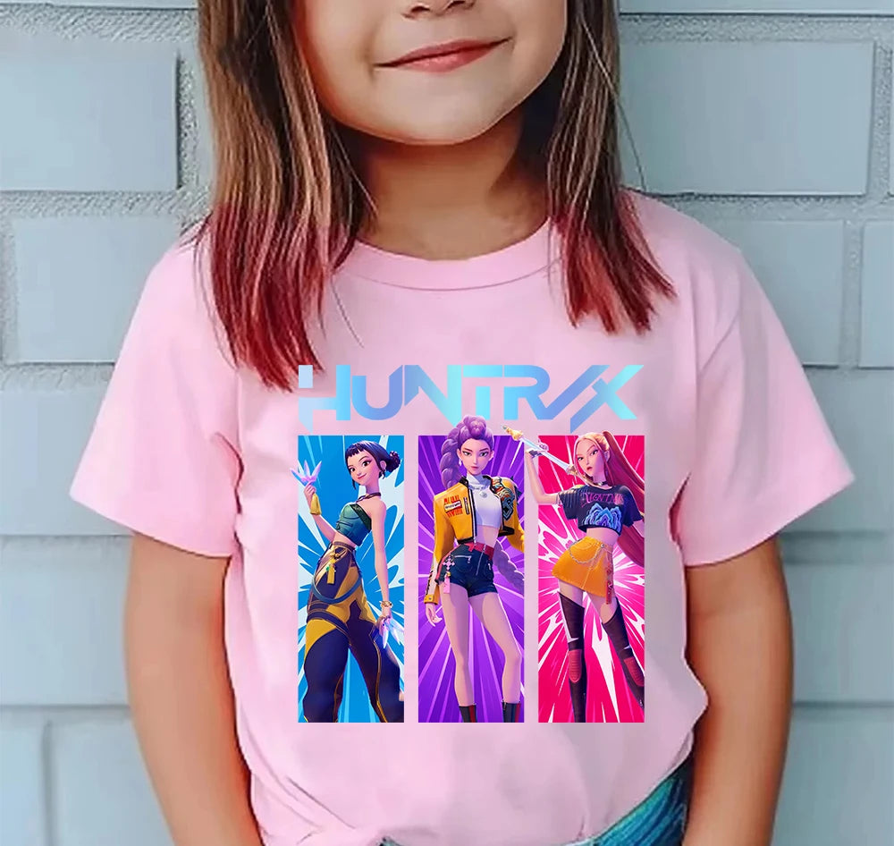 K-pop Girl Group T-Shirt - 100% Cotton Summer Tee for Kids