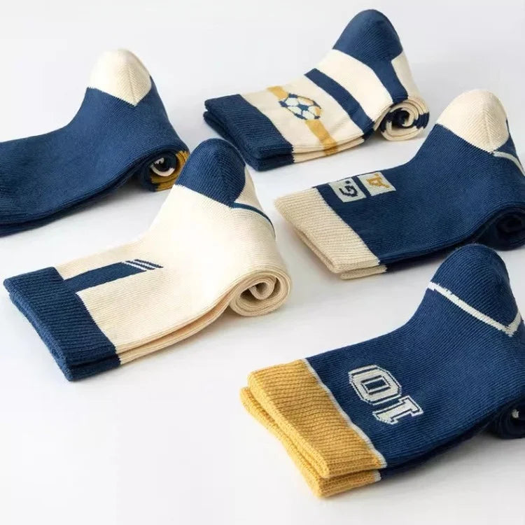 5 Pairs Children's' Socks Cotton