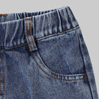 Vintage Denim Wide Leg Pants - Elastic Waist - Kidnor