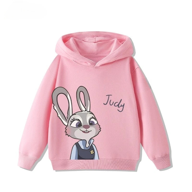 Kids' Zootopia Character Hoodie - Judy & Nick Cartoon Pullover Ages 1-12