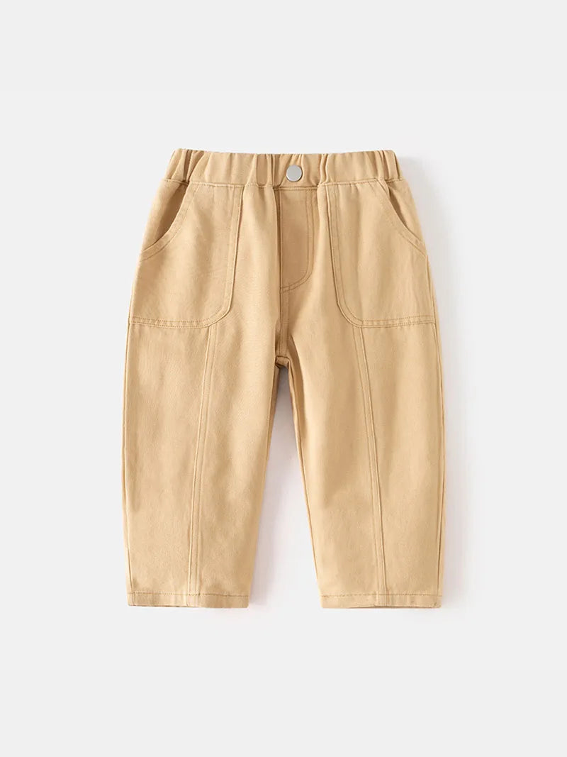 Solid Color Casual Trousers - Kidnor