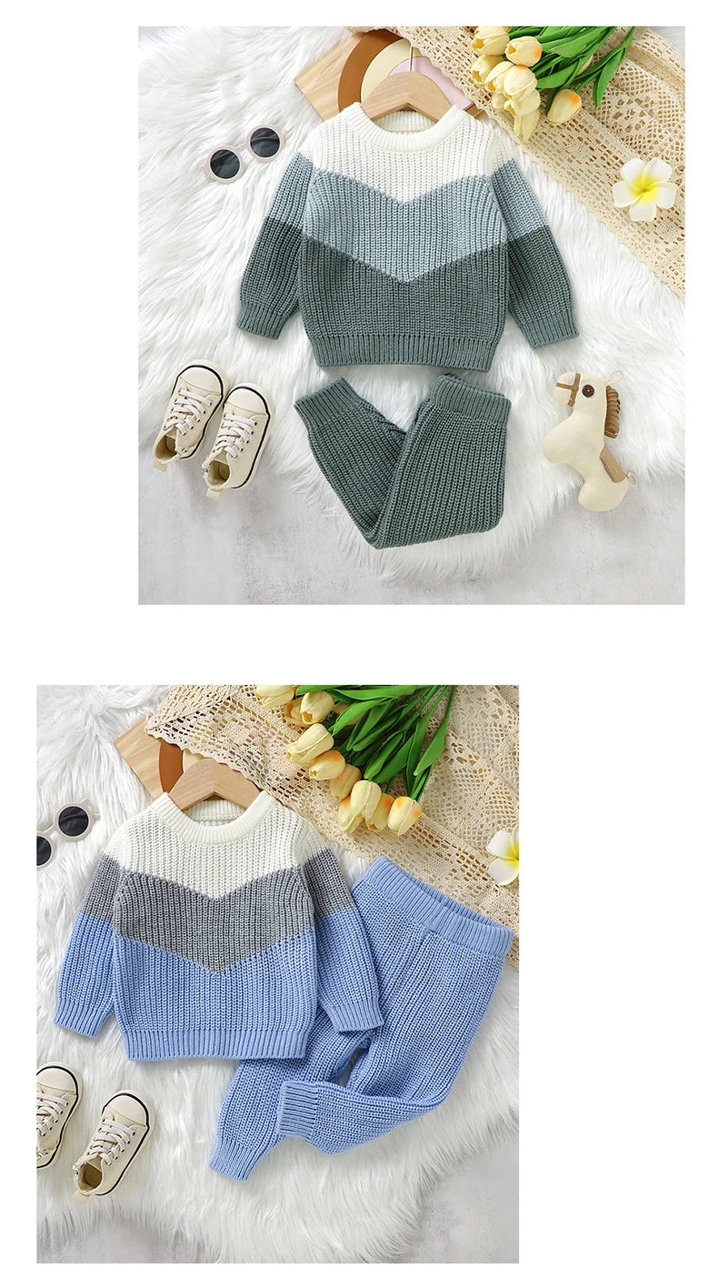 Baby Clothes Set Knit Newborn Girl Boy Long Sleeve