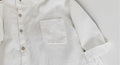 Boys Cotton Shirt Jacket - White Spring  Outwear for Kids