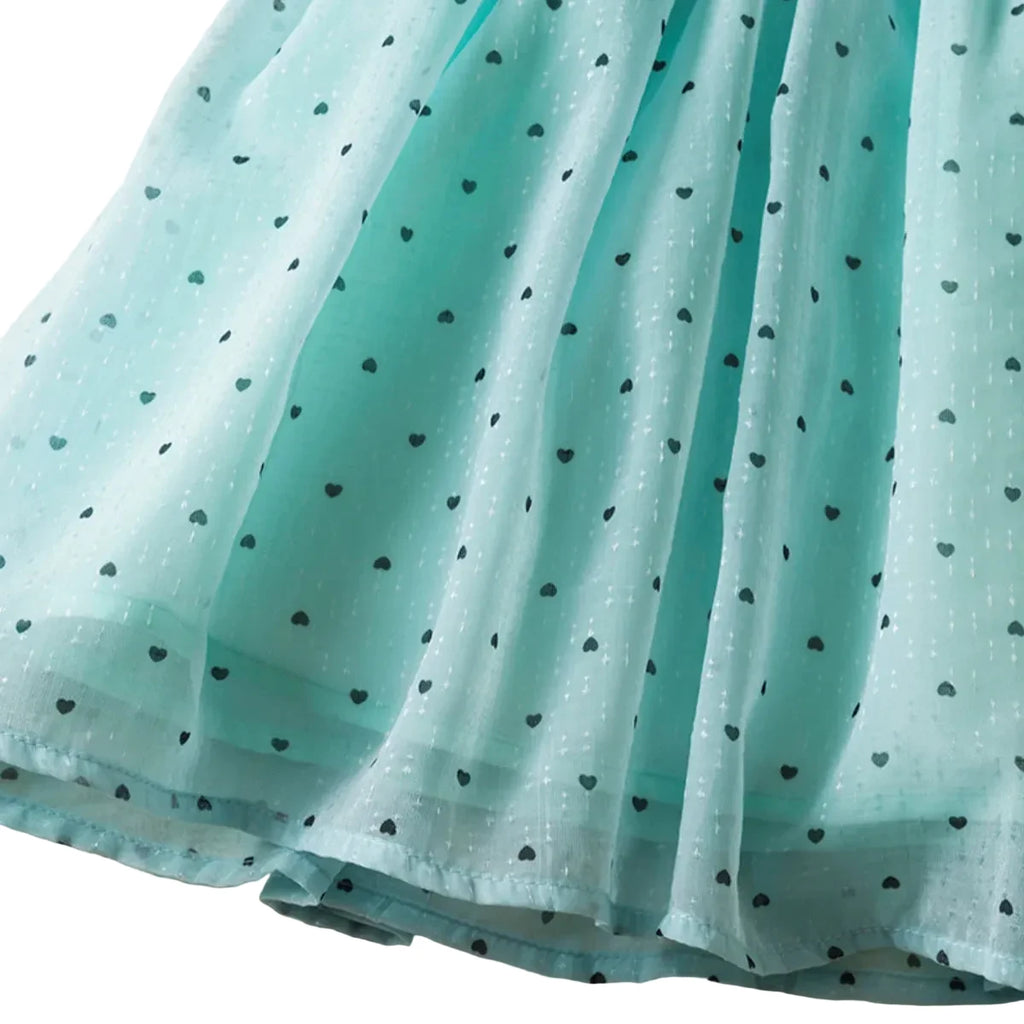 Baby Girl Floral Princess Dress - Halter Neck Summer Dress with Hearts
