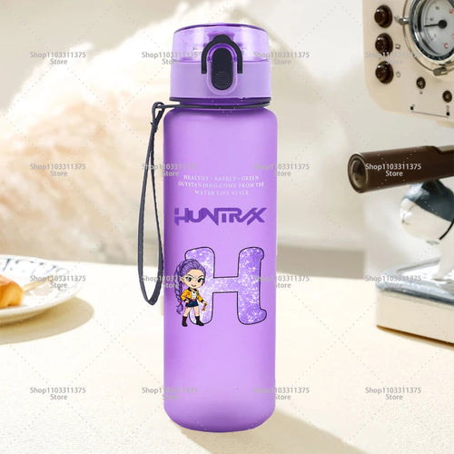 650ml Move K-Pop Demon Hunters Water Bottle Cute Letter A-Z Printed