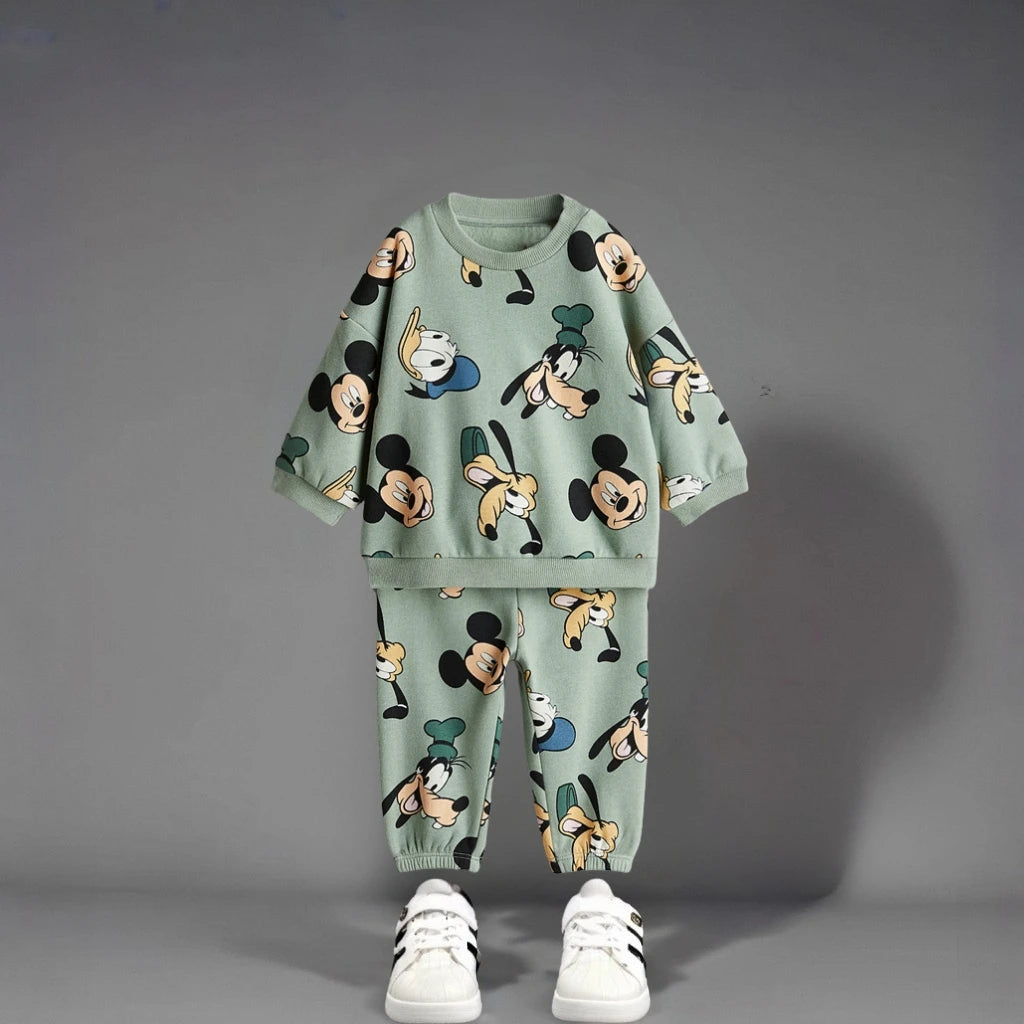 Kids’ Long Sleeve Tracksuit – Full Print Minnie & Mickey Set