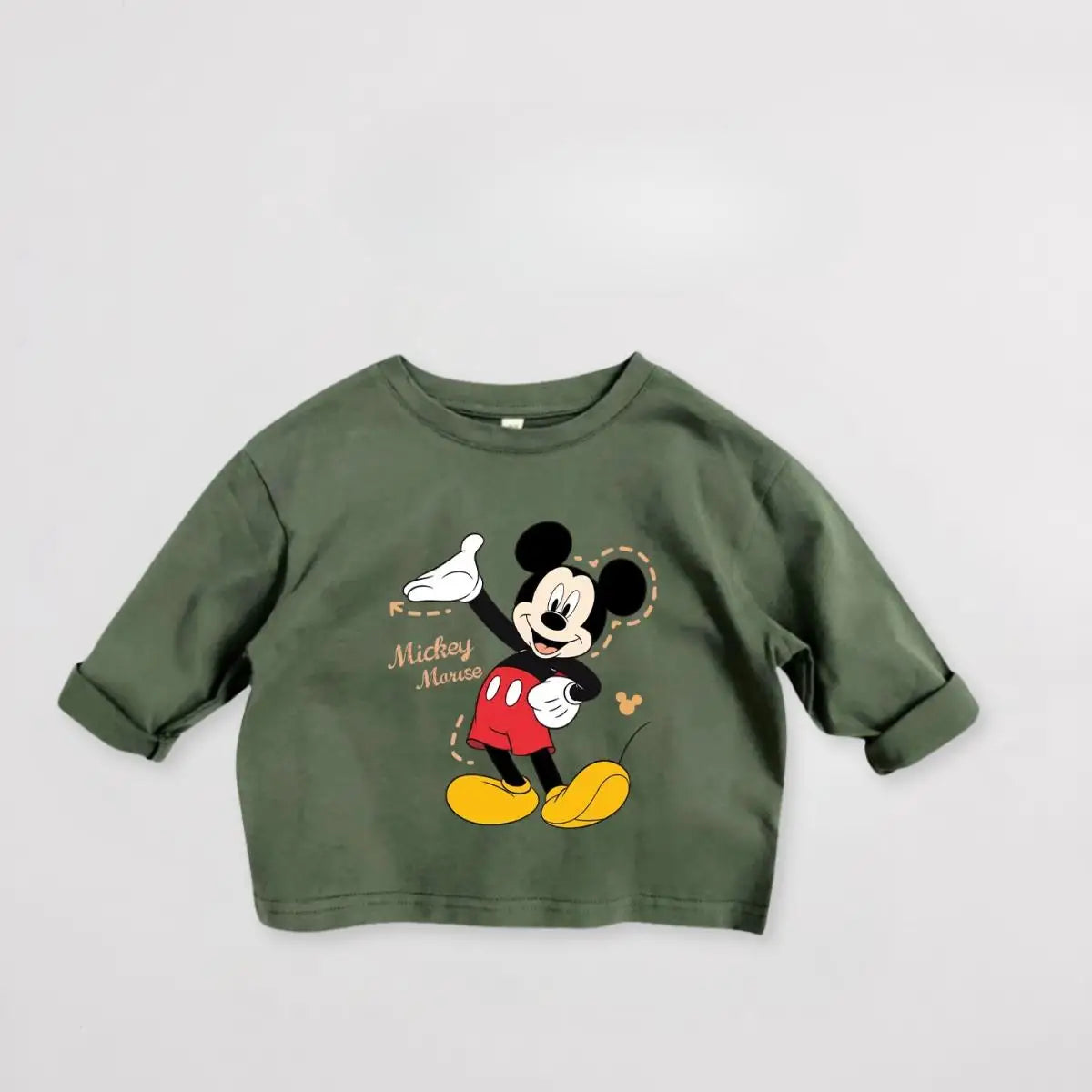 Kids' Mickey Cartoon Long Sleeve Shirt - Disney Character Tee Ages 1-3