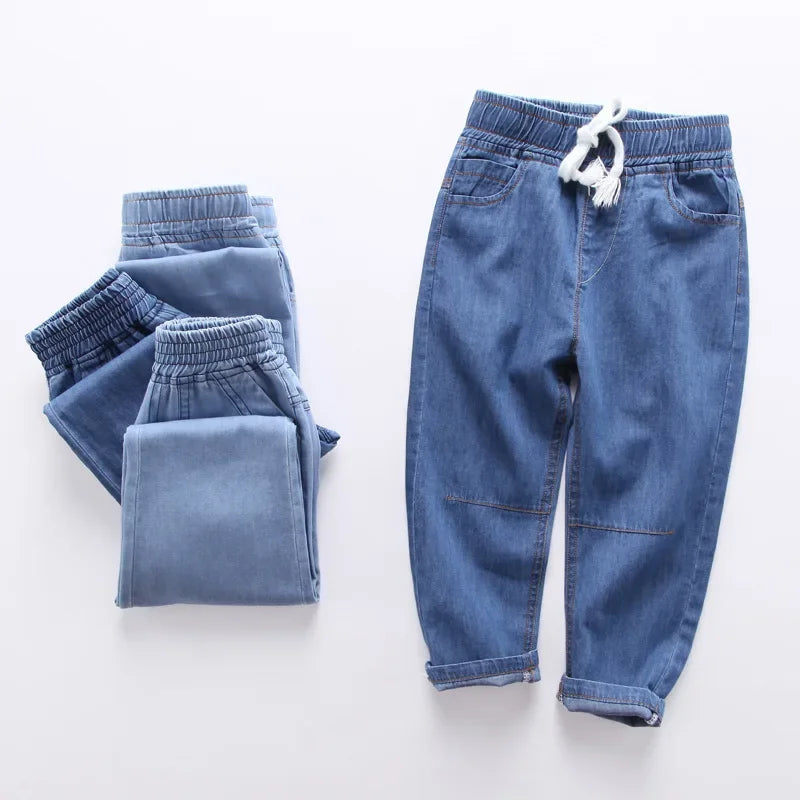 Kinder-Baumwolljeans – Lässige Freizeithose mit elastischem Bund für Jungen und Mädchen