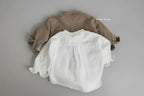 Boys Cotton Shirt Jacket - White Spring  Outwear for Kids