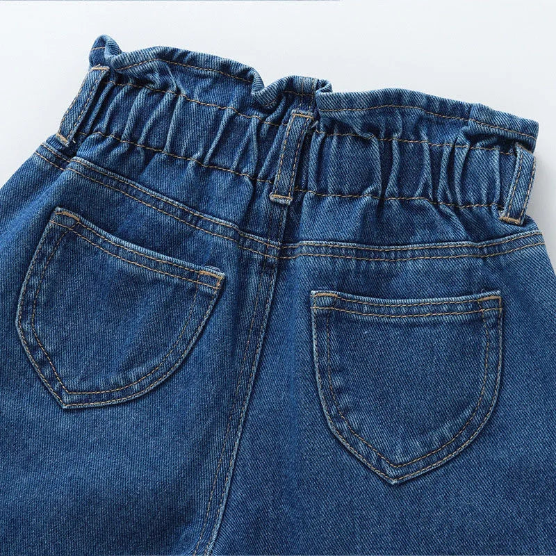 Denim Elastic Waist Jeans - Kidnor