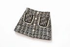 Plaid Knit Skirt - Wool Blend A-Line Plush Lining - Kidnor